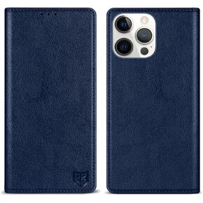 ZZXX for iPhone 14 Wallet Case with [RFID Blocking] Card Slot Stand Strong Magnetic Leather Flip Fold Protective Phone Case for iPhone 14 Case Wallet(Brown-6.1 inch)