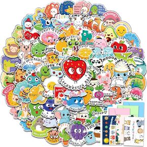 Punny Teacher Stickers, 214 Pcs School Supplies for Kids Elementary, Incentive Students Supplies for Classroom Waterproof Punny Reward Stickers for Water Bottles with 3 Postcards + 3 Envelopes Gifts