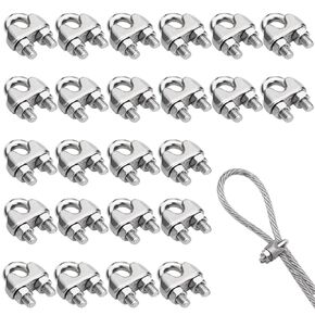 Venforze 36PCS M6 1/4"inch Wire Rope Clamp, 304 Stainless Steel M6 Wire Cable Clamps