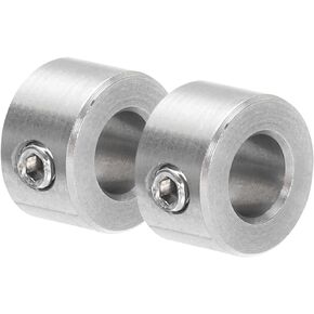 MECCANIXITY 2pcs Shaft Collars 3/5" Bore Shaft Collars Stainless Steel Shaft Collars 2/5" OD, 1/5" Width Axle Collar Clamp with Set Screw for Linear Rod Shaft Guide