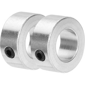 MECCANIXITY 2pcs Shaft Collars 3/5" Bore Shaft Collars Carbon Steel Shaft Collars 1.1" OD, 1/2" Width Axle Collar Clamp with Set Screw for Linear Rod Shaft Guide