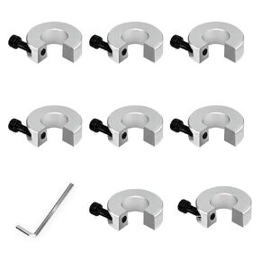 8Pcs SBR16 16mm Linear Rail Stop Collars Aluminum Alloy Shaft Limit Fixing Rings with 1pc 4mm Wrench, CNC Parts Tool Linear Rail Shaft Stop Collars