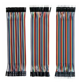 (((120Pcs))) Multicolored Dupont Wire 21cm Length 40pin Male to Female, 40pin Male to Male, 40pin Female to Female Breadboard Jumper Wires Ribbon Cables