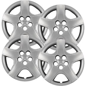 Premium Quality 16" Silver Hubcaps/Wheel Covers fits 2003-2008 Toyota Matrix, Heavy Duty Construction (Set of 4)