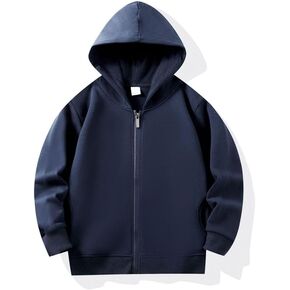 Unisex Children Solid Zip-Up Hooded Sweatshirt Toddler Baby Boys Girls Classic Hoodie Cotton Tops Blouse