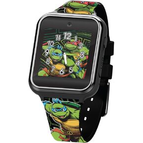 Accutime Teenage Mutant Ninja Turtles TMNT Nickelodeon Boys’ Green Educational Learning Touchscreen Smart Watch Toy - Raphael Leonardo Michelangelo Donatello (Model: TMR4150AZ)