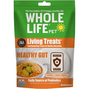 Whole Life Pet Human Grade Probiotic Dog Treats – Peanut Butter & Yogurt – Easy Digestion, Sensitive Stomachs - Made in The USA