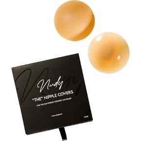 NUDY Non-Adhesive Nipple Covers for Woman - Reusable, Hypoallergenic, Water & Sweatproof with Protective Case