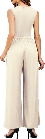 Jumpsuits for Women Dressy Sleeveless One Piece Outfits Wide Leg Rompers Casual Overalls Jumpers Summer in Saudi Arabia