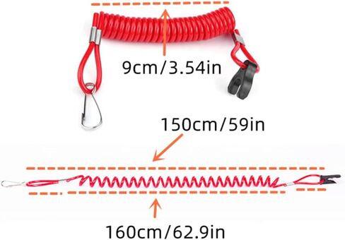 محرك محرك التبديل الخارجي للقارب، حبل موصل السلامة، سلك زر التوقف العاجل متوافق مع Mercury Tohatsu in Kuwait