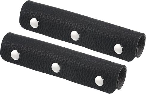 PATIKIL Luggage Handle Wrap, 2 Pack PU Handbag Grip Cover Protector Identifier with Clasp for Suitcase Grocery Shopping Bag, Beige in Kuwait