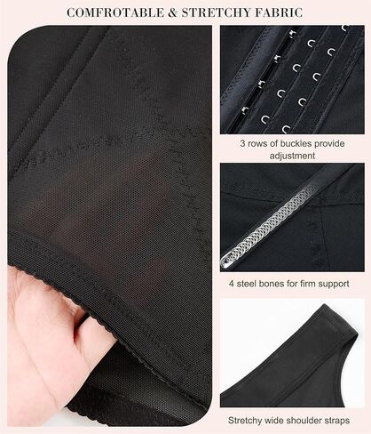 Nebility Waist Trainer for Women Corset Shapewear Tummy Control Body Shaper Vest Waist Cincher Shapewear in Kuwait