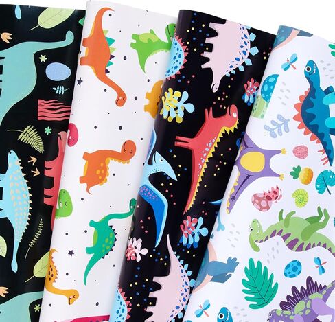 PlandRichW Birthday Wrapping Paper Folded for Girls Kids Baby Women Mermaid Scale Scallop Galaxy 4 Styles of Gift Wrapping Paper for Weddings Graduation Anniversaries 12 Sheets 20 X 29 Inch in Kuwait