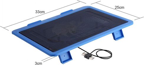 وسادة تبريد للكمبيوتر المحمول، مبرد كمبيوتر محمول يعمل بمنفذ USB، حامل مروحة تبريد للكمبيوتر المحمول فائق النحافة، وسادة تبريد للكمبيوتر المحمول بمروحة تبريد مقاس 14 بوصة أسفل الكمبيوتر المحمول، أزرق in Kuwait