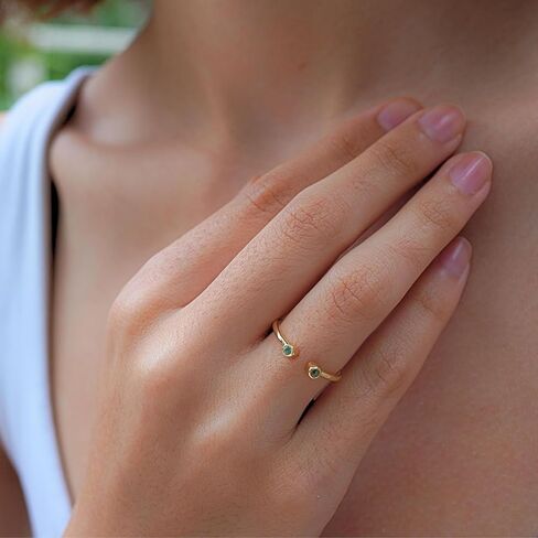Crystal Quartz Rings, 18K Gold Rings for Women Teen Girls That Don't Tarnish - Real 925 Sterling Silver Rings, Stackable, Chunky, Dainty April Birthstone Gifts (Anillos Para Mujer, Round - Size 6) in Kuwait