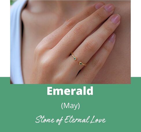 Crystal Quartz Rings, 18K Gold Rings for Women Teen Girls That Don't Tarnish - Real 925 Sterling Silver Rings, Stackable, Chunky, Dainty April Birthstone Gifts (Anillos Para Mujer, Round - Size 6) in Kuwait