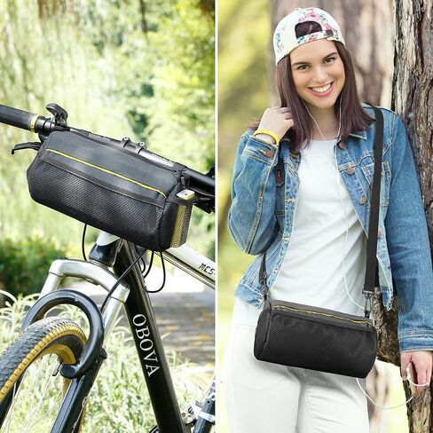 Bike Handlebar Bag 3.3L 8-Pocket Waterproof Handlebar Bags for Bicycles with Rain Cover, Shoulder Strap, Bicycle Handlebar Bag Pouch for Road, Mountain Bikes, MTB Storage, Tools in Saudi Arabia