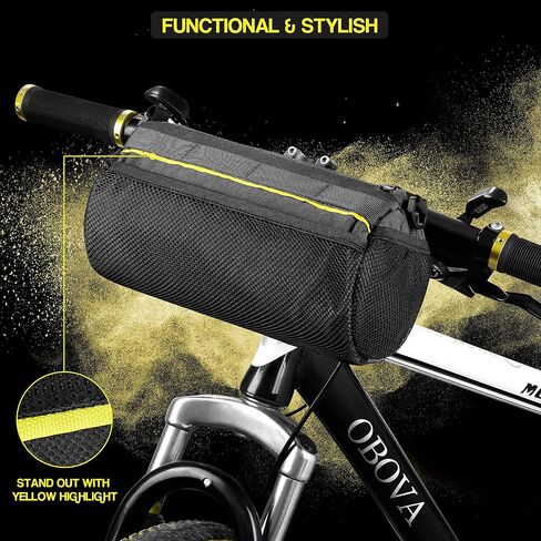 Bike Handlebar Bag 3.3L 8-Pocket Waterproof Handlebar Bags for Bicycles with Rain Cover, Shoulder Strap, Bicycle Handlebar Bag Pouch for Road, Mountain Bikes, MTB Storage, Tools in Saudi Arabia