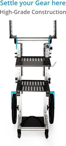 عربة قناة عمودية PROAIM Sound Chief لتسجيل وإنتاج الصوت/الفيديو مع حامل حامل. تعديل الرف لأعلى/لأسفل، فرامل قدم موثوقة، قابلة للطي. حمولة تصل إلى 30 كجم / 66 رطلاً. (CT-SDCF-CV4) in Kuwait