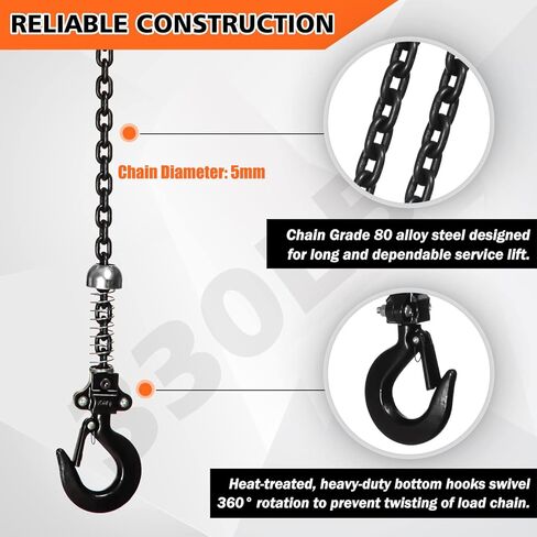660LBS Electric Chain Hoist, 120V Winch with 5ft Wired Remote Control, Single Phase Overhead Crane Garage Ceiling Pulley Winch Hook Mount, 9.8ft Lift Height, w/Emergency Stop Switch in Kuwait