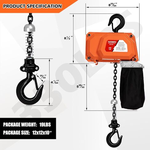660LBS Electric Chain Hoist, 120V Winch with 5ft Wired Remote Control, Single Phase Overhead Crane Garage Ceiling Pulley Winch Hook Mount, 9.8ft Lift Height, w/Emergency Stop Switch in Kuwait
