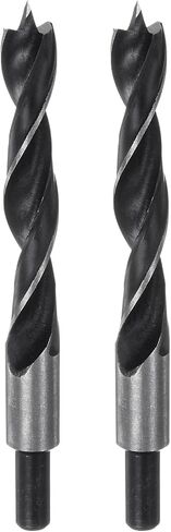 2pcs Brad Point Drill Bits 15mm(19/32") Dia Straight Round Shank Metric Brad Point Spiral Twist Drill Bits for Softwood Hardwood Plywood Plastic Rubber, Black in Saudi Arabia