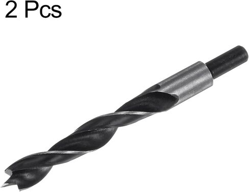 2pcs Brad Point Drill Bits 15mm(19/32") Dia Straight Round Shank Metric Brad Point Spiral Twist Drill Bits for Softwood Hardwood Plywood Plastic Rubber, Black in Saudi Arabia