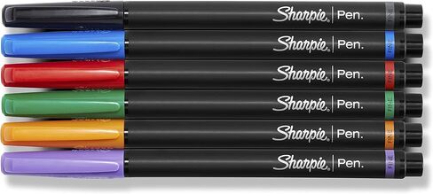 SHARPIE 1976527 Pen, Fine Point, Assorted Colors, 6-Count in Saudi Arabia