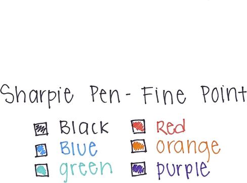 SHARPIE 1976527 Pen, Fine Point, Assorted Colors, 6-Count in Saudi Arabia