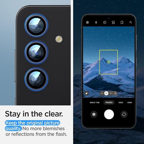 Spigen Camera Lens Screen Protector [GlasTR EZ Fit Optik Pro] Designed for Galaxy S24 [Case Friendly] - Black [2 Pack] in Saudi Arabia