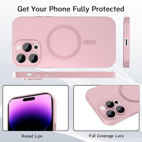 حافظة مغناطيسية لهاتف iPhone 15 Pro Max للنساء، تصميم لامع فاخر ناعم لامع مع واقي عدسة الكاميرا، متوافق مع حافظة Magsafe لهاتف iPhone 15 Pro Max 6.7 بوصة - أبيض in Kuwait