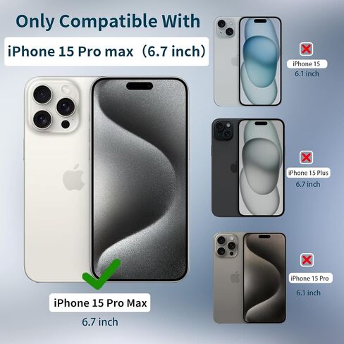 حافظة مغناطيسية لهاتف iPhone 15 Pro Max للنساء، تصميم لامع فاخر ناعم لامع مع واقي عدسة الكاميرا، متوافق مع حافظة Magsafe لهاتف iPhone 15 Pro Max 6.7 بوصة - أبيض in Kuwait