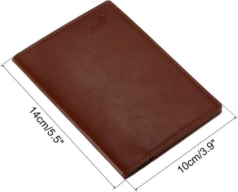MECCANIXITY Passport Holder Cover L5.5'' x W3.9 PU Leather for Personal Travel and Business Trip, Orange/Brown Pack of 2 in Saudi Arabia