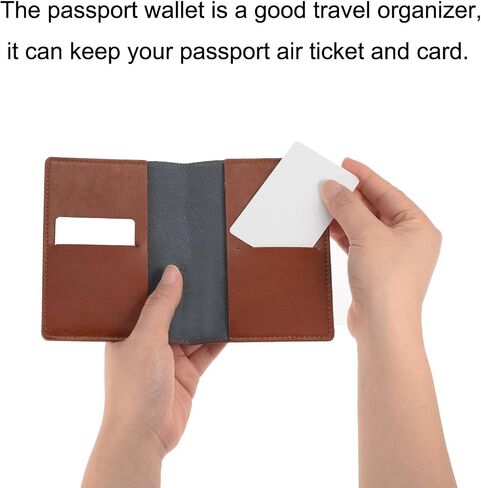 MECCANIXITY Passport Holder Cover L5.5'' x W3.9 PU Leather for Personal Travel and Business Trip, Orange/Brown Pack of 2 in Saudi Arabia
