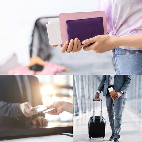 MECCANIXITY Passport Holder Cover L5.5'' x W3.9 PU Leather for Personal Travel and Business Trip, Orange/Brown Pack of 2 in Saudi Arabia