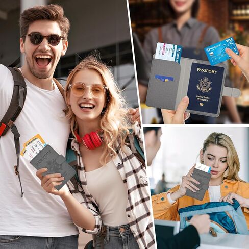 حامل جواز سفر Caweet وحامل بطاقة اللقاح كومبو RFID يحجب محفظة جلدية لبطاقات التطعيم مع إغلاق بشريط مطاطي، ذهبي وردي لامع in Saudi Arabia
