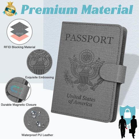 حامل جواز سفر Caweet وحامل بطاقة اللقاح كومبو RFID يحجب محفظة جلدية لبطاقات التطعيم مع إغلاق بشريط مطاطي، ذهبي وردي لامع in Saudi Arabia