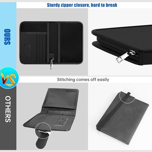 حافظة محفظة مضادة للحريق بحامل جواز السفر للنساء والرجال، حجب RFID، واقي دفتر جواز السفر مقاوم للماء، حافظة حماية باسابورت، فوندا بارا باسابورت، ملحقات السفر (أسود) in Kuwait