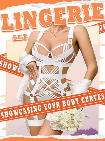 Womens Lingerie with Push Up Bra Support Bondaged Underwired Teddy Lingerie One Piece Babydoll in Kuwait