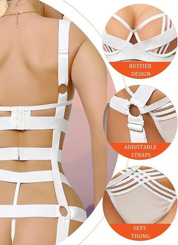 Womens Lingerie with Push Up Bra Support Bondaged Underwired Teddy Lingerie One Piece Babydoll in Kuwait