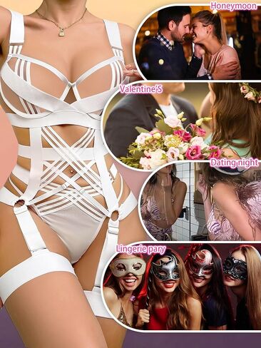 Womens Lingerie with Push Up Bra Support Bondaged Underwired Teddy Lingerie One Piece Babydoll in Kuwait