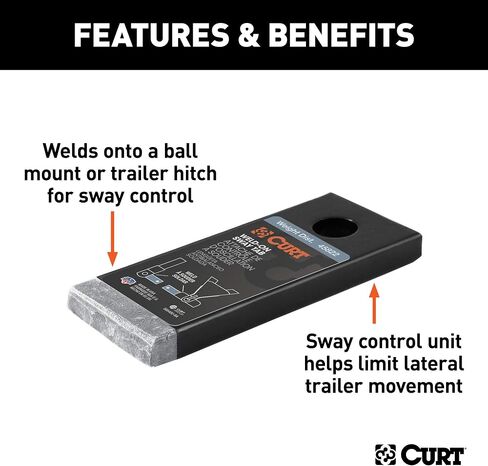 CURT 45822 Weld-On Anti-Sway Trailer Hitch Bar, 5/8-Inch Ball Hole, RAW in Saudi Arabia