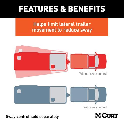 CURT 45822 Weld-On Anti-Sway Trailer Hitch Bar, 5/8-Inch Ball Hole, RAW in Saudi Arabia