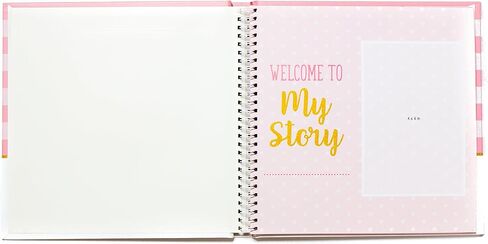 كتاب ذاكرة تذكار للطفل الصبي أو الفتاة - كتاب الأطفال الخالد لأول 5 سنوات - كتاب معلم لتسجيل كل حدث من الولادة إلى سن 5 - ألبوم صور سجل القصاصات للمجلة المحايدة جنسانيًا، وردي in Kuwait