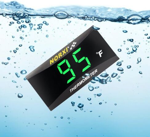 Motorcycle Water Temperature Meter Fahrenheit Thermometer Universal Digital Water Temperature Gauge Super Slim Style Thermometer for Racing Scooter LED Display DC 12V (Blue) in Saudi Arabia
