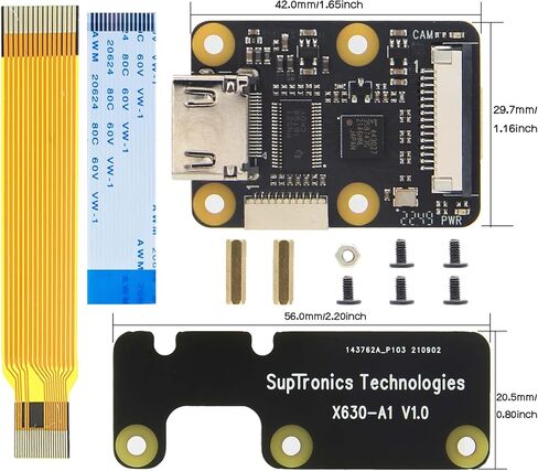 Geekworm X630 V1.5 Hdmi to CSI-2 Module for Raspberry Pi, Hdmi Input Bridge TC358743 Supports up to 1080p/25Fps Compatible with Raspberry Pi 4B/3B+/3B/3A+/Pi Zero/Zero W/Zero 2W in Saudi Arabia