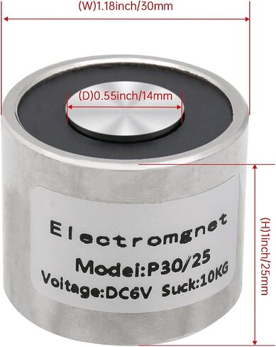Round Electric Magnet, Electromagnet Solenoid DC 5V 50N 11LB/5Kg Suction Holding Sucker Lifting Electromagnet 25 * 11mm in Saudi Arabia