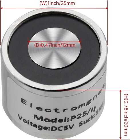 Round Electric Magnet, Electromagnet Solenoid DC 5V 50N 11LB/5Kg Suction Holding Sucker Lifting Electromagnet 25 * 11mm in Saudi Arabia