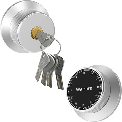 WeHere Twist to Lock Deadbolt Lock، بدون مفتاح لقفل الباب الأمامي، مجموعة Deadbolt ومقبض الباب مع قفل اسطوانة واحدة، مجموعات أقفال التحرير والسرد للباب الداخلي الخارجي (نموذج الباب المفتوح الأيسر) in Kuwait