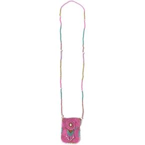 Mia Jewel Shop Authentic Leather Suede Medicine Pouch Seed Bead Fringe Dangle Necklace - Womens Fashion Handmade Bags Boho Travel Accessories in Saudi Arabia